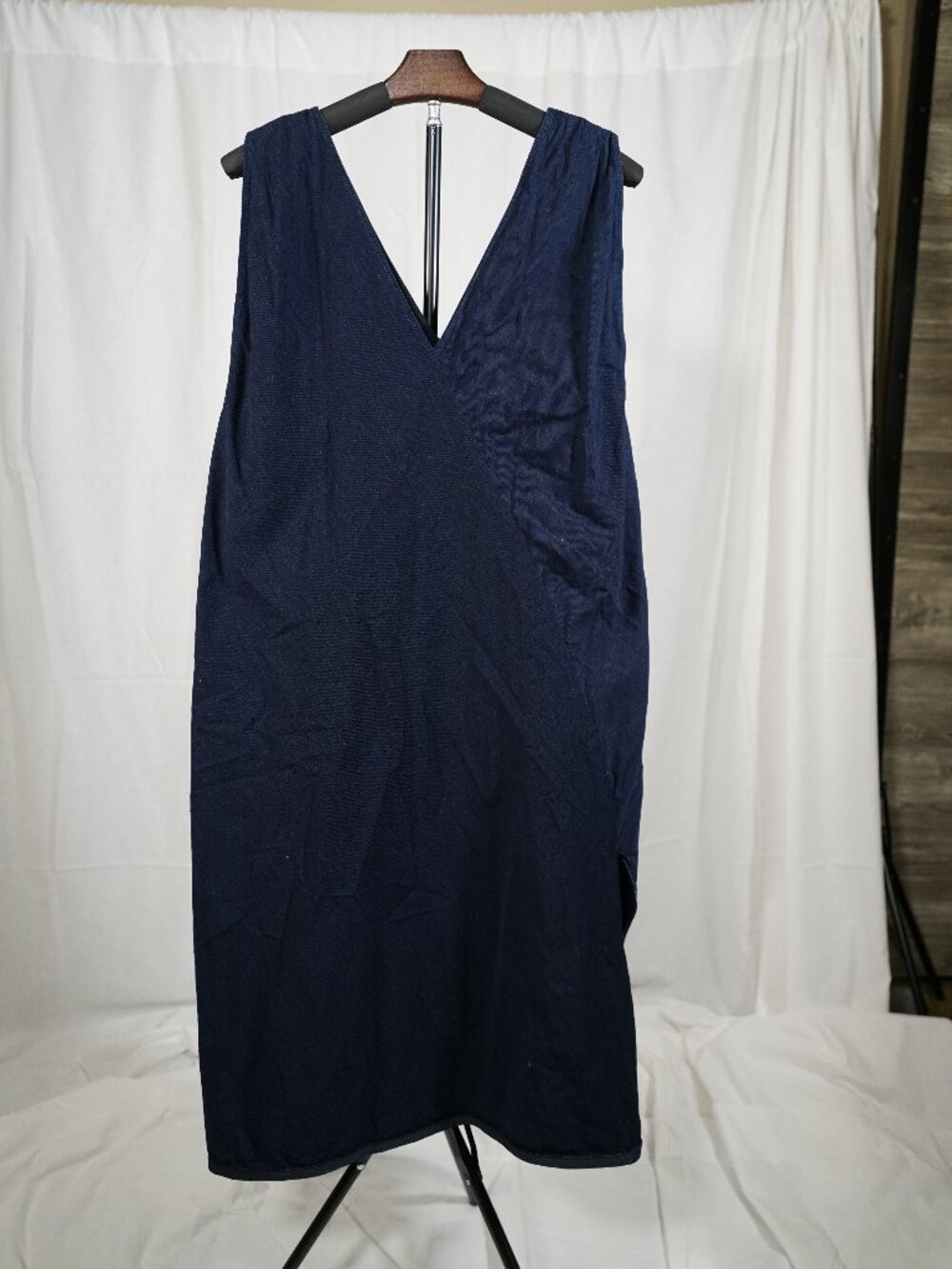 MM6 Maison Margiela Navy V Neck Sleeveless Dress Size 44 Made in Italy